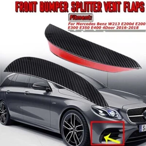 Carbon Fiber Look Front Bumper Canards Vent Flaps For Mercedes-Benz E Class W213 - Picture 1 of 6