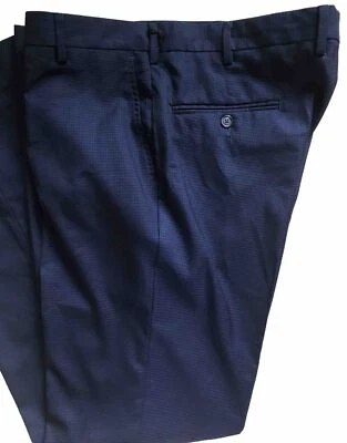 Berle Men's 38R Blue/Black Flat Front Rayon. Blend Dress Pants NWOT - Image 1 of 4