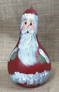 Santa Claus Gourd Shaker Figure Christmas Holiday Rustic Kitsch AS IS READ - Imagen 1 de 7