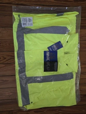 Aware Wear Ansi Class 3 Lime Long Raincoat - Image 1 of 4