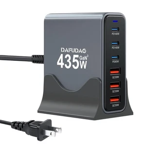 435W USB C Charger, 140W GaN Charger, 6-Port Fast Charging Station Compatible... - Picture 1 of 7