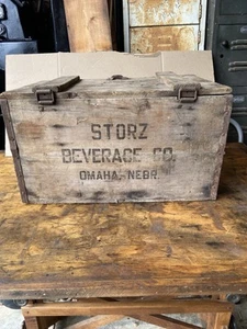 Alte antike Storz Bier Brewing Co Omaha Nebraska Holz Holzkiste Kiste Pre Pro - Bild 1 von 15