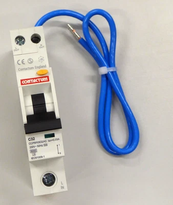 Contactum CCPBR0632AC 32A 30mA 1P C Curve RCD C32 240V AC Din Rail Mount - Image 1 of 4