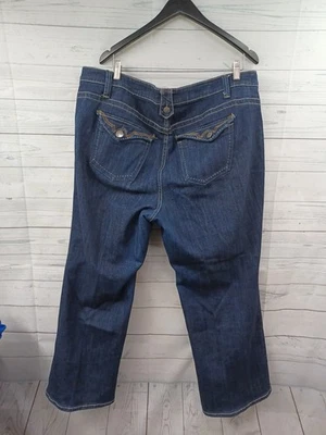 Just My Size Jeans 20W Petite Blue Denim Stretch Flap Pockets Thick Stitch  - Image 1 of 4