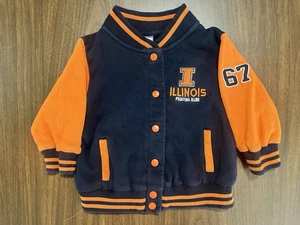 Giacca Varsity Illinois Fighting Illini bambino taglia 4T bottoni a pressione Colosseo - Foto 1 di 5