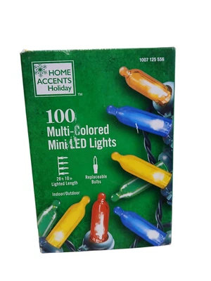 NEW 100 LED Home Accents Multi Colored Mini Lights INDOOR/OUTDOOR NIB - Image 1 of 4