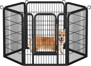 Yaheetech Heavy Duty Iron Dog Playpen - 6 Panel Foldable Pet Exercise Pen for Ou - Picture 1 of 8
