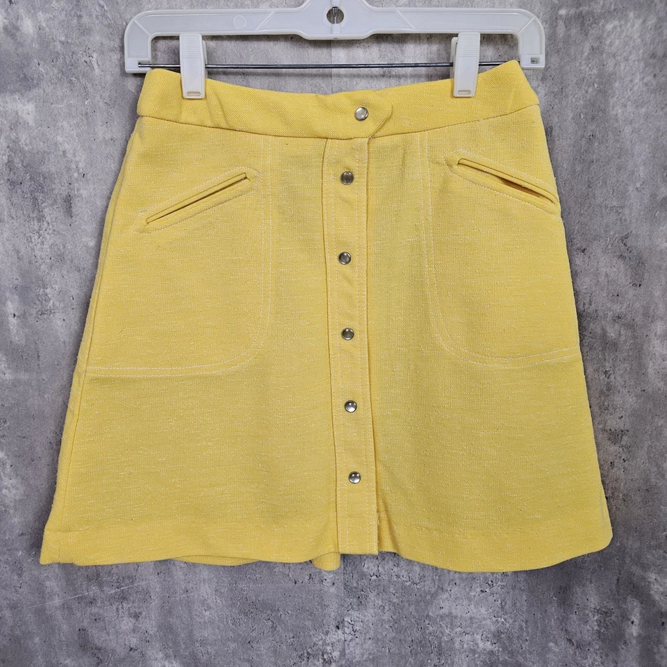 Minifalda vintage años 60 McGregor Competitors para mujer amarilla tejida dbl polialina Foto 1 de 4