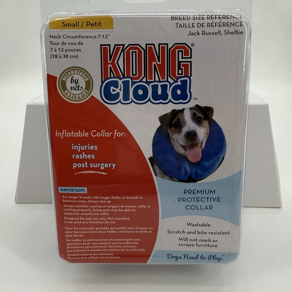 Coleira elétrica KONG CLOUD pequena inflável protetora pós cirurgia lesão cachorro 7” - 12” - Imagem 1 de 4
