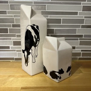 Set crema e zucchero vintage 1984 Holsteins by Margo ceramica latte mucca cartone - Foto 1 di 6