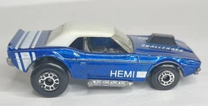 Vintage 1975 Matchbox Dodge Challenger Hemi Metallic Blue Diecast Toy Car ~GG - Picture 1 of 15