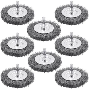 Supkiir Paquete de 8 Cepillos de Rueda de Alambre de 3 Pulgadas para Taladro, Cepillo de Alambre para Taladro con 1/... - Imagen 1 de 7
