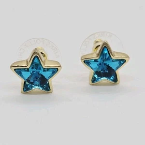 Kirks Folly STERN Ohrringe durchbohrt blau goldfarben Posten 0,5 Zoll - Bild 1 von 8