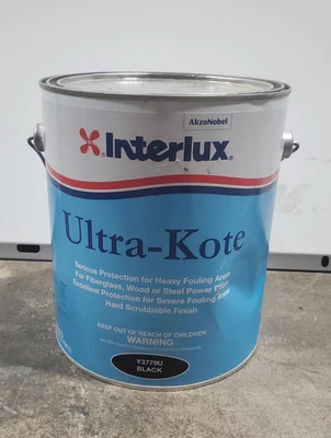 Interlux Ultra-Kote Antifouling Paint Black Y3779U 1 Gallon Slight Rust Dents