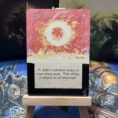 Sol Ring *Magic Altered Hand Painted Art* By JF Alters - Image 1 of 4