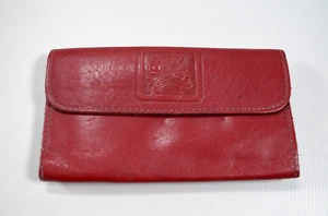 Cartera de cuero genuino Baronet vintage para mujer roja con chequera notas ranura para monedas - Imagen 1 de 10