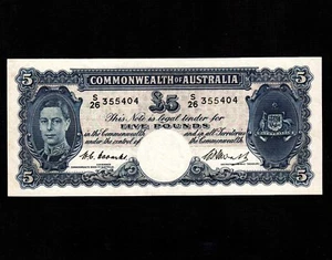 Australia 5 Pounds 1949 P-27c * AU- * King George * - Picture 1 of 2