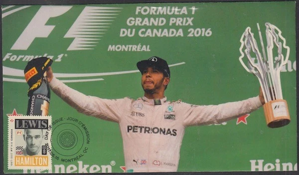 CANADA # 2997.4 - FORMULA 1 LEWIS HAMILTON  POSTAGE STAMP on SUPERB ENVELOPE #4 - Image 1 of 1