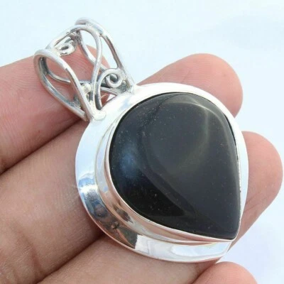 Decemberbirthstone Ónice Negro Gema 925 Plata de Ley Hecho a Mano Collar Regalo - Imagen 1 de 4