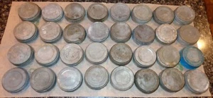 32 ALTE VINTAGE KUGEL METALL ZINKDECKEL FÜR EINMACHGLÄSER ECHT ZINKDECKEL - Bild 1 von 13