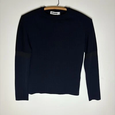Suéter Jil Sander Azul Marino Negro Color Bloque Tejido Mujer Talla 38 Lana/Seda Foto 1 de 4
