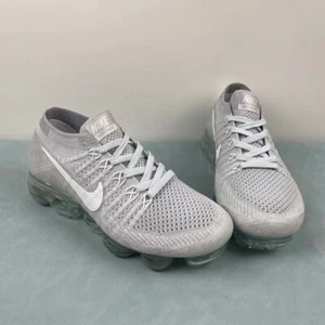 Men's Classic Style Nike Air VaporMax Flyknit Gray White Running Shoes - Picture 1 of 5
