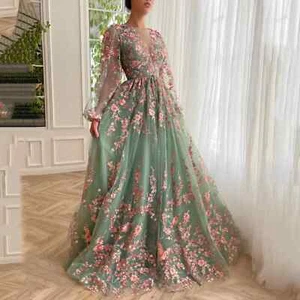 Bride Dresses Prom Party Evening Elegant Luxury Flowers Coming of Age Ceremony - Picture 1 of 16