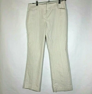 7th Avenue NYCO Sz 14 Striped Trousers Women Career Pockets Flare Leg Pants - Foto 1 di 9