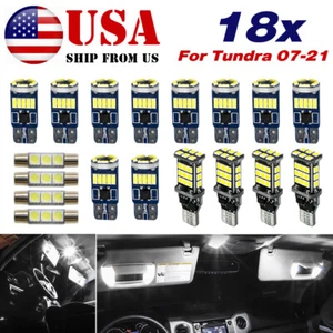18pcs For Toyota Tundra 2007-2010 White LED Light Interior Kit Bulbs + License - Picture 1 of 7