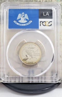 2002-S State Label - Quarter - Louisiana - PCGS PR70DCAM - Toning - Nice! 2246 - Image 1 of 4