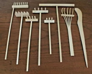 1 Miniature Wood Zen Rake Tabletop Garden Sand Meditation Relaxation Ornament - Picture 1 of 19
