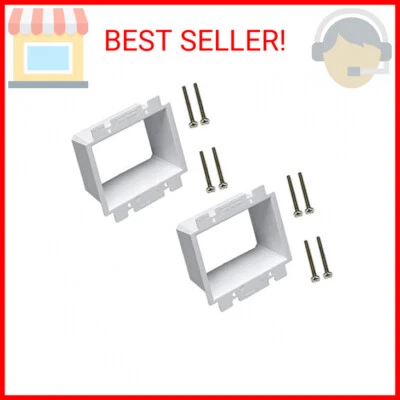 2-Gang Electrical Power Outlet Box Extender - White, 2-Pack