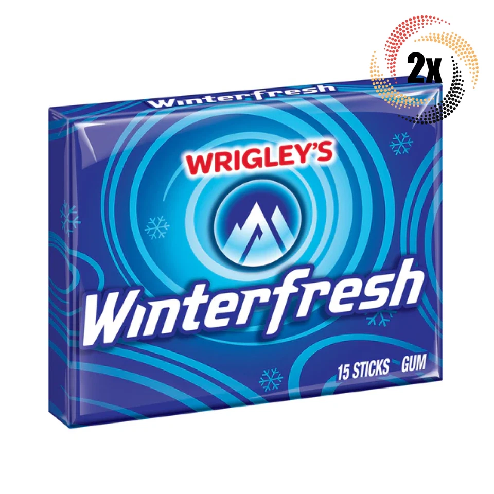 2 paquetes de goma Wrigley's Winterfresh Flavor Natural Slim Pack | 15 palos cada uno Foto 1 de 1