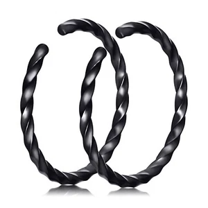 10PCS Nose Rings Set Surgical Steel Braided Hoops Lip Ear Cartilage Piercing 20G - Picture 1 of 11