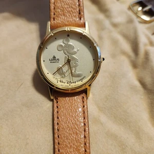 Vtg Gold Coin Mickey Mouse Lorus Watch Rare Retired Disney 90s Unworn New Batt. - Picture 1 of 5