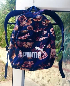 Puma Navy Blue Gorgeous Floral Roses & Butterflies School Backpack Rucksack - Picture 1 of 2