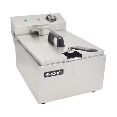 eZone Commercial Electric Fryer Single Tank 5Ltr 3kW 13A UK Plug Countertop - Image 1 of 4