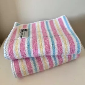 2 x Baby Hospital Blanket wrap bunny rug - NSW HEALTH pastel striped 92cm x 74cm - Picture 1 of 5