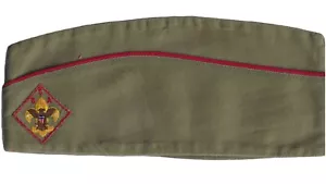 BSA VINTAGE 1950'S BOY SCOUT GARRISON HAT CAP W/DIAMOND PATCH SIZE LRG #KGD-16 - Picture 1 of 3