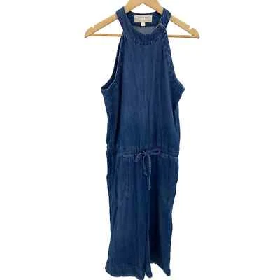 Cloth & Stone Denim Jumpsuit Womens Medium Blue Jean Cotton Tencel Pockets - Image 1 of 4