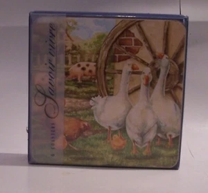 Stow Green Savoir Vivre Cartwheel Gänse Design 6er Set Untersetzer - Bild 1 von 1