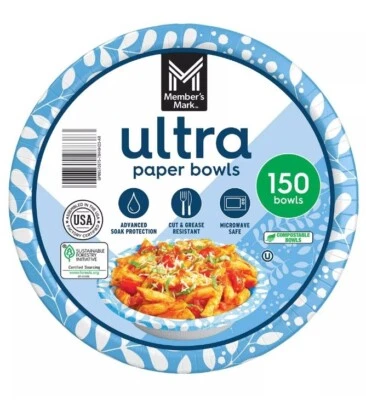 Cuencos de papel para sopa/ensalada Member's Mark Ultra (20 oz., 150 ct.) ENVÍO GRATUITO Foto 1 de 4