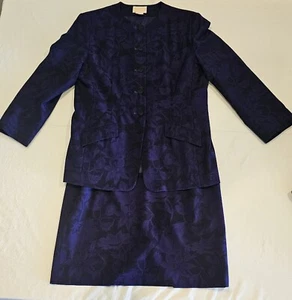 Pendleton 2-teiliges Blazer & Rock Set Wolle lila Blumenmuster Damengröße 14 - Bild 1 von 23
