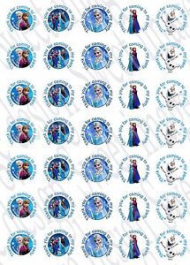 Frozen inspired Labels Stickers Elsa Olaf for Party bags, sweet cones, seals 