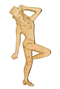 Gold Finish Metal Dancer JAZZ Pin TIE TACK School Varsity Chenille Insignia - Picture 1 of 1