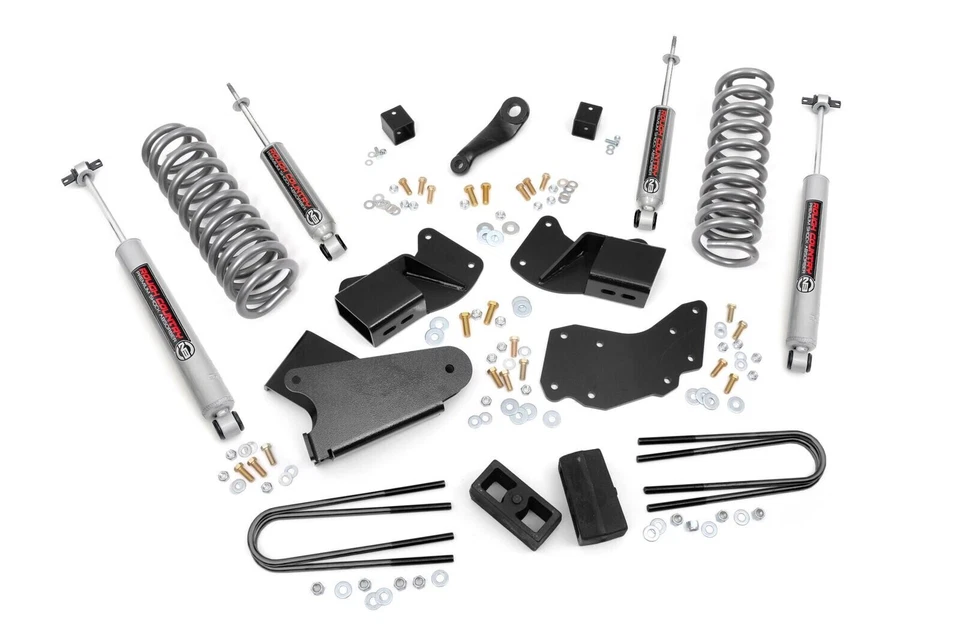 Kit de elevação de suspensão Rough Country 4" com amortecedores N3 para Ford Ranger 83-97 4wd - Imagem 1 de 3