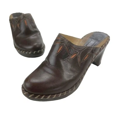 FRYE Botas Charlotte Flor Mujer Zapatos 6 M Cuero Marrón Mules Zuecos Sin Cordones Foto 1 de 4