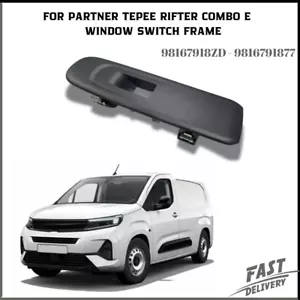 Glass button frame for Peugeot Partner Mk4 K9 Tepee black color 98167918ZD - Picture 1 of 9