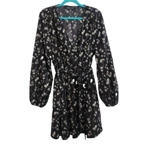Disturbia Wrap Dress Sz 16 Goth Cottagecore Alt Grunge Fairycore Witchy Moth - Picture 1 of 8