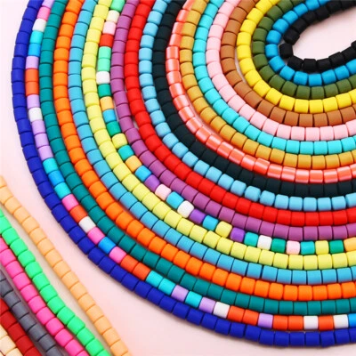 62pcs 6x6mm Cylinder Polymer Clay 38cm Strand Beads Lot For Jewelry Making - Image 1 of 4